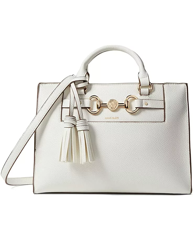 Anne Klein Handbags Women East West Satchel With Horse Bit 3 Anne Klein Handbags Women East West Satchel With Horse Bit