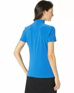 Anne Klein Shirts & Tops Women Solid Short Sleeve Mock -Anne Klein Store 71lcXTOznRL. AC SR736920