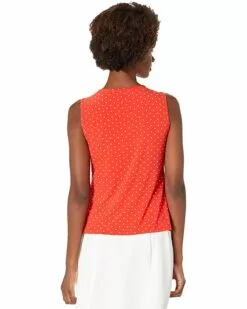 Anne Klein Shirts & Tops Women Micro Dot Printed Jersey Knit Sleeveless Scoop Neck Top -Anne Klein Store 71u4 XaYyS. AC SR736920