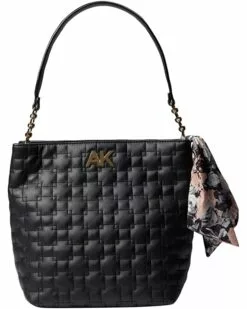 Anne Klein Handbags Women Quilted Velvet Hobo With Scarf