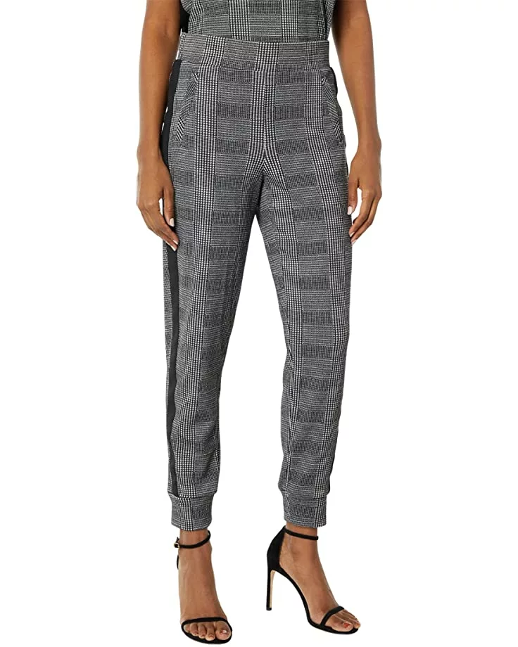 Anne Klein Pants Women Side Stripe Pull-On Plaid Joggers 3 Anne Klein Pants Women Side Stripe Pull-On Plaid Joggers