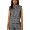 Anne Klein Shirts & Tops Women Mock Neck Vest Plaid & Serenity Knit -Anne Klein Store 81Xv6buBgeL. AC SR736920
