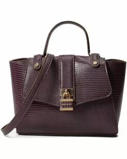 Anne Klein Handbags Women Lizard Satchel With Lock Hardware