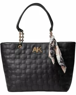 Anne Klein Handbags Women Quilted Tote With Scarf