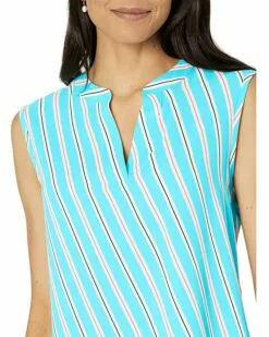 Anne Klein Shirts & Tops Women Bias Stripe Sleeveless Split-Neck Blouse 8 Anne Klein Shirts & Tops Women Bias Stripe Sleeveless Split-Neck Blouse -Anne Klein Store 81qZFFC41aS. AC SR736920