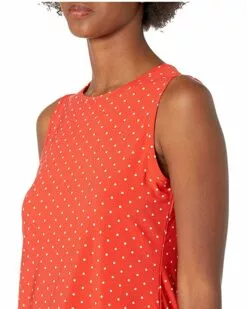 Anne Klein Shirts & Tops Women Micro Dot Printed Jersey Knit Sleeveless Scoop Neck Top -Anne Klein Store 91QPrRleDuS. AC SR736920